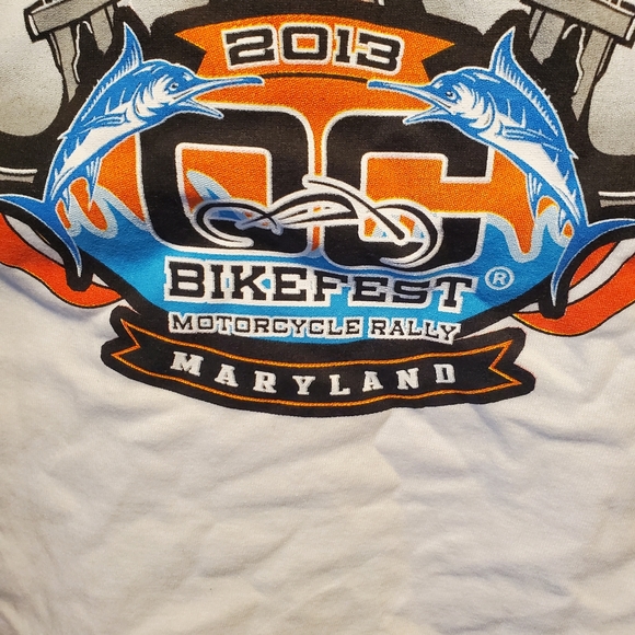 2013 OC Bike Fest Motorcycle Rally Maryland Men's Size Large Concert Shirt - Picture 2 of 4